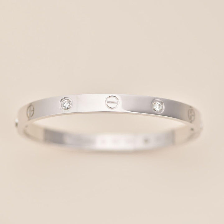 Cartier White Gold 4 Diamond Love Bracelet