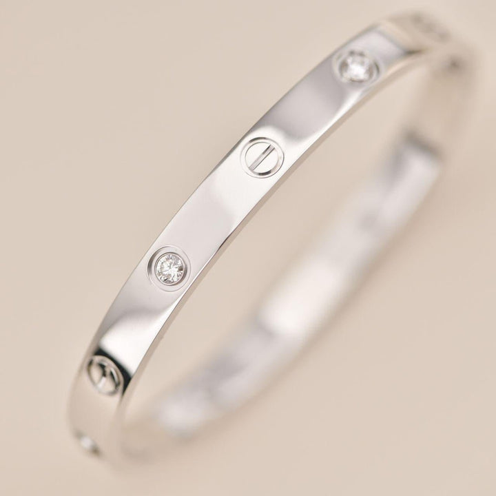 Cartier White Gold 4 Diamond Love Bracelet