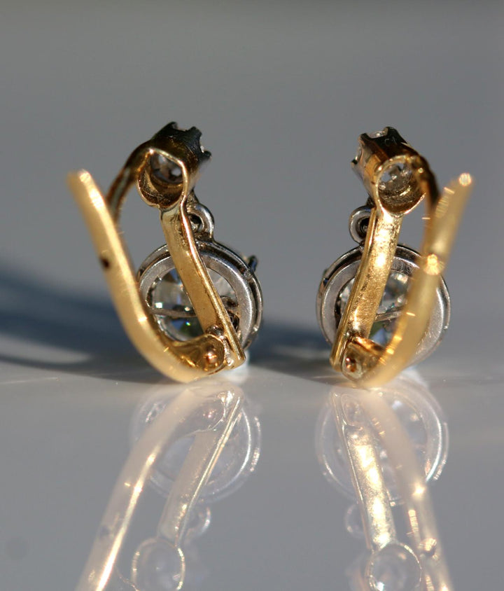 Victorian Antique Old European Cut Diamond Drop Earrings - SOLD