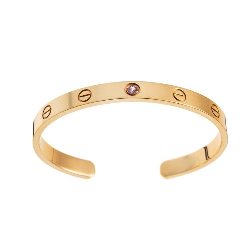 Cartier Rose Gold Love Bangle with Sapphire Size 17