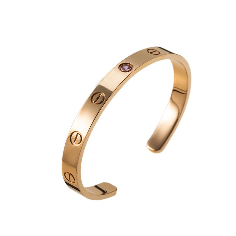 Cartier Rose Gold Love Bangle with Sapphire Size 17