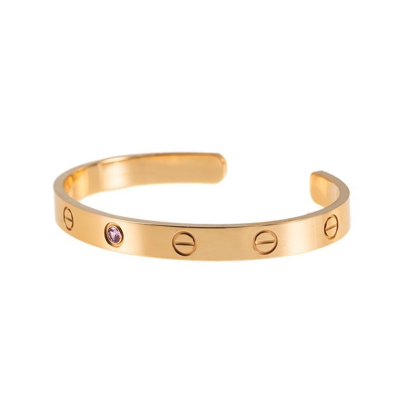 Cartier Rose Gold Love Bangle with Sapphire Size 17