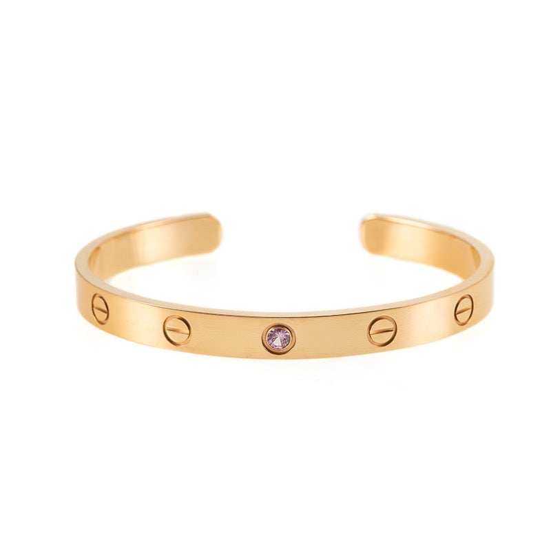 Cartier Rose Gold Love Bangle with Sapphire Size 17