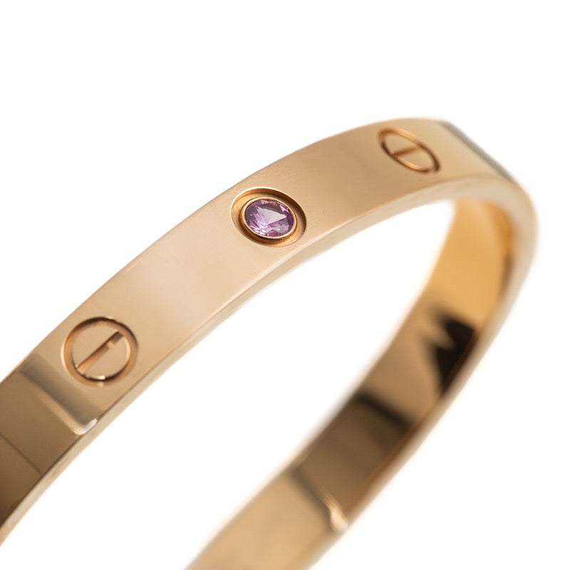 Cartier Rose Gold Love Bangle with Sapphire Size 17