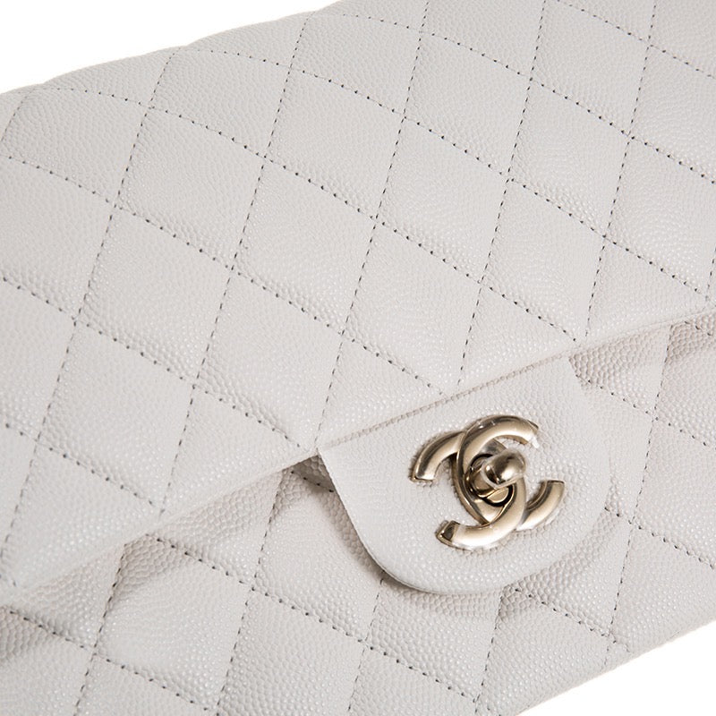 Chanel White Caviar Medium Double Classic Flap Bag – Dandelion