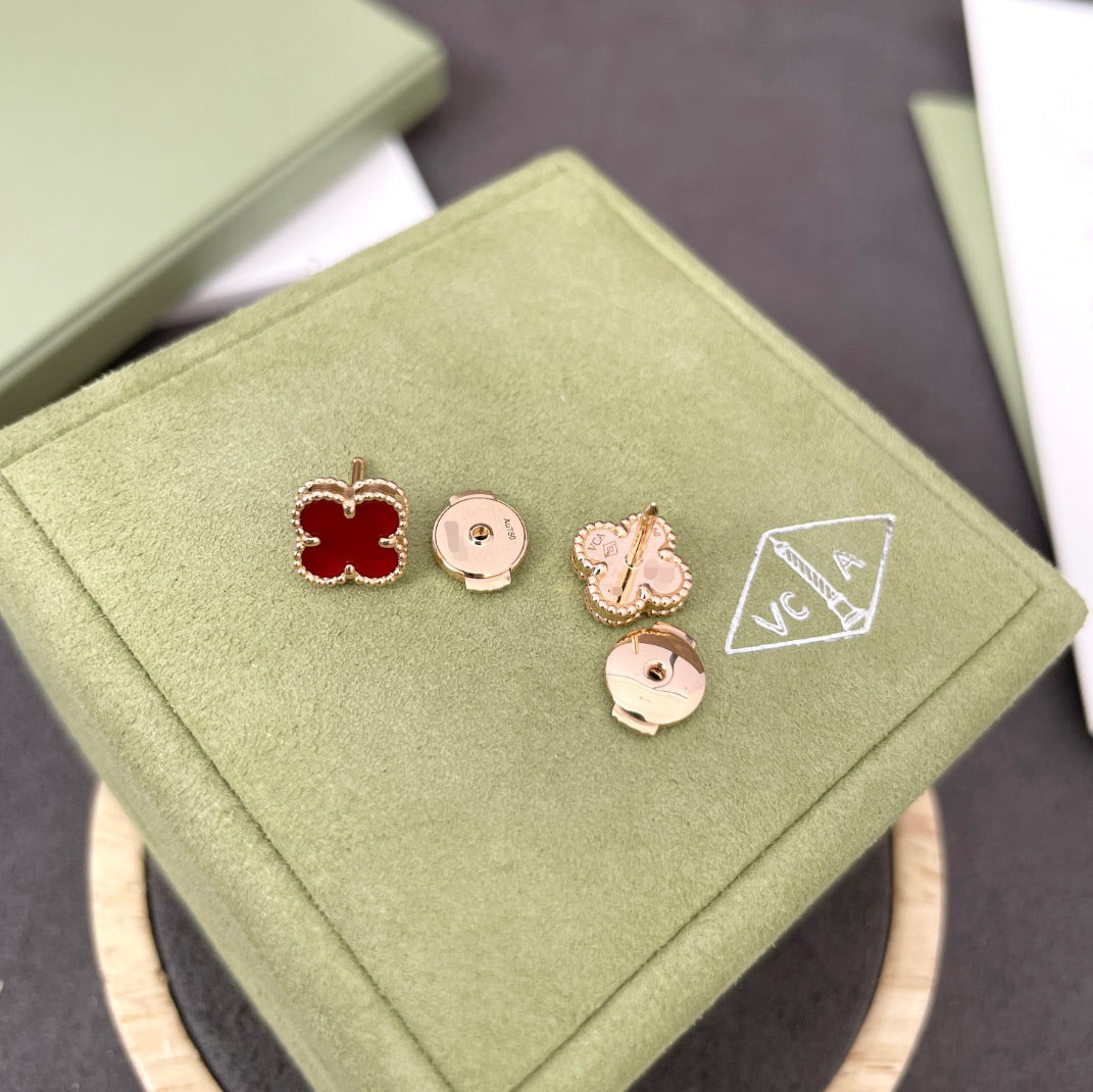 国内発【Van Cleef & Arpels】Sweet Alhambra カーネリアン 18K Sweet Alhambra earstuds 18K rose gold, Carnelian - Van Cleef