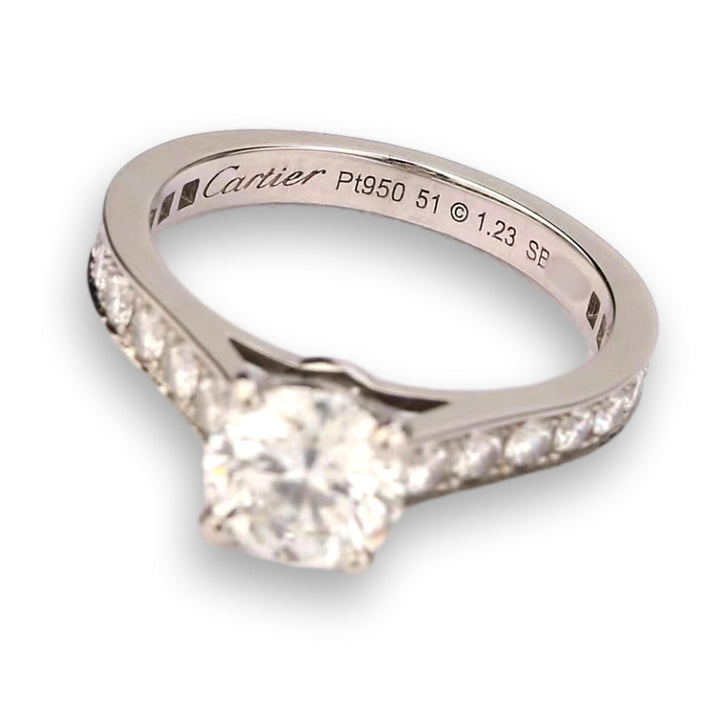 Cartier Diamond Platinum Solitaire Engagement Ring