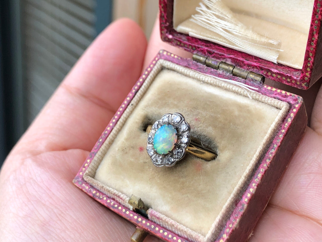 Antique Edwardian Opal Diamond Ring