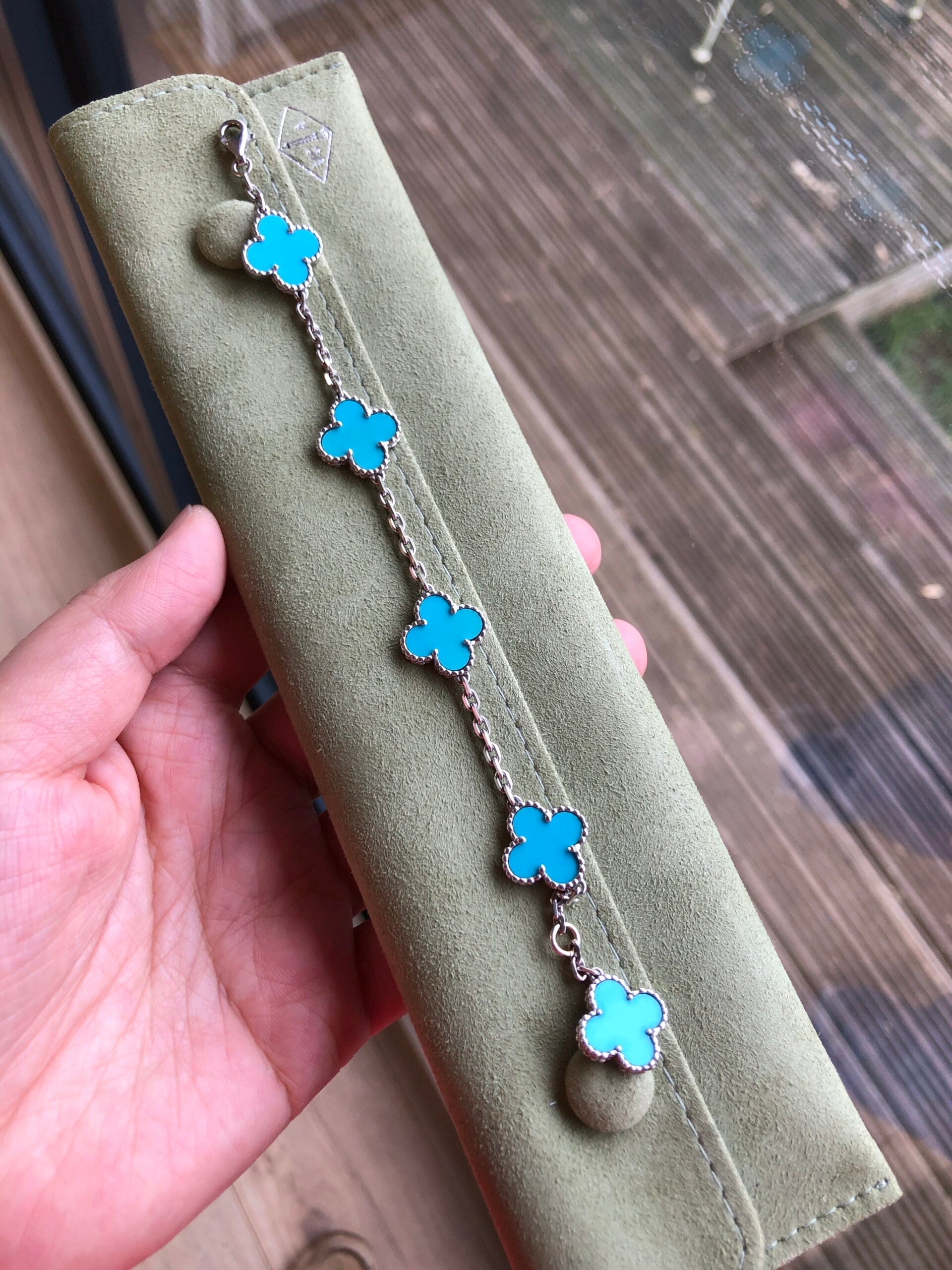 White gold turquoise deals bracelet