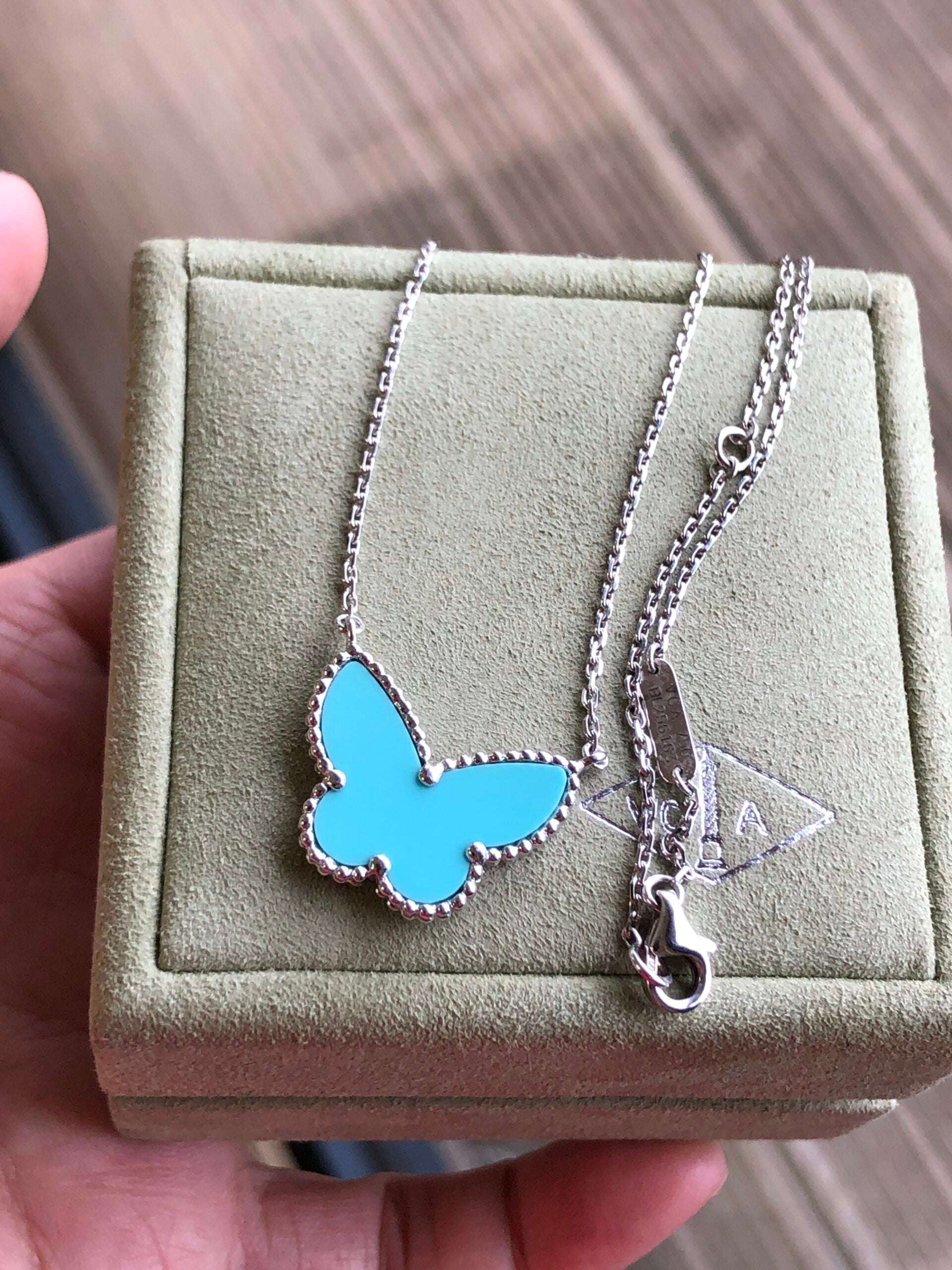 Van cleef turquoise butterfly on sale necklace