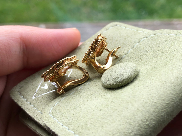 Van Cleef & Arpels Vintage Alhambra Mother Of Pearl Earrings- SOLD