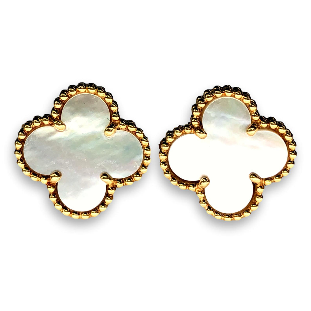 Van Cleef & Arpels Vintage Alhambra Mother Of Pearl Earrings