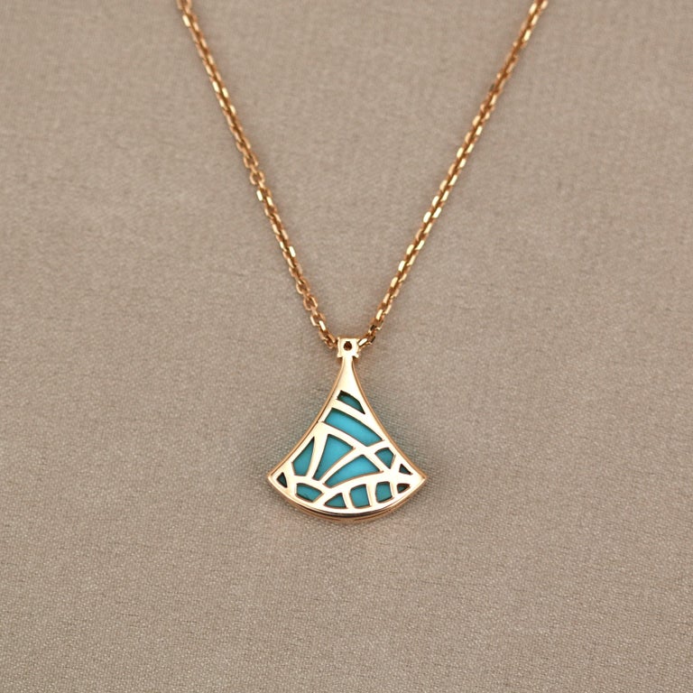 Bulgari Diva's Dream Rose Gold Turquoise Diamond Pendant