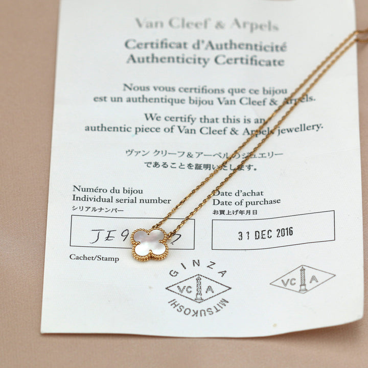 Van Cleef & Arpels Mother of Pearl Alhambra Pendant Necklace