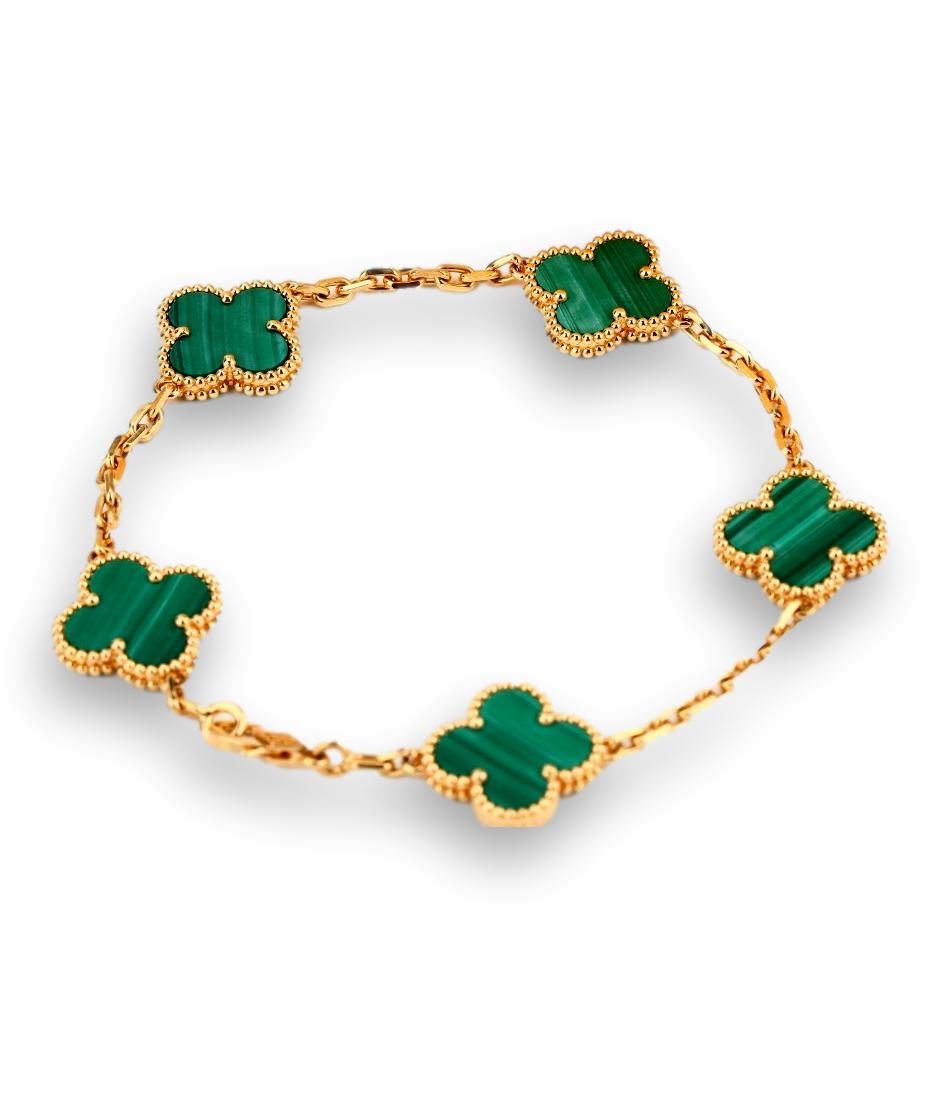 Van Cleef & Arpels 5 Motif Vintage Alhambra Malachite Gold
