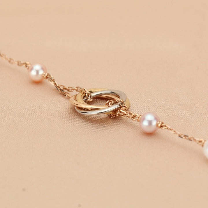 Cartier Trinity 18K 3 Golds Pearl Bracelet