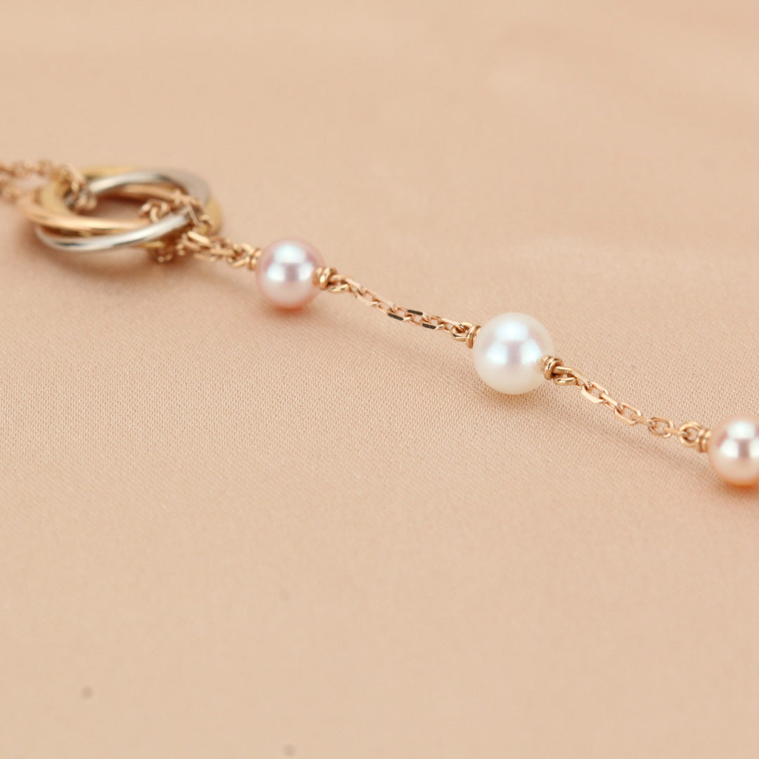 Cartier Trinity 18K 3 Golds Pearl Bracelet