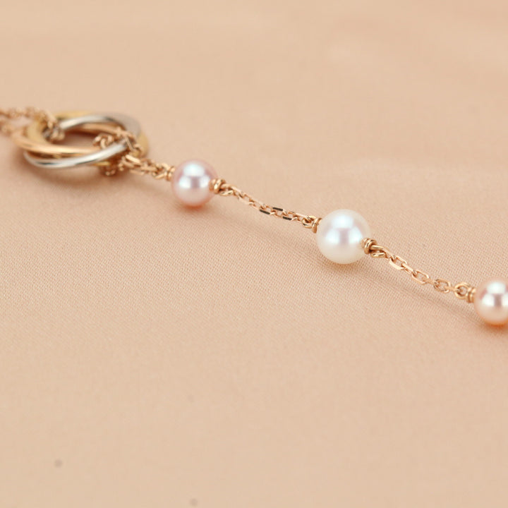 Cartier Trinity 18K 3 Golds Pearl Bracelet