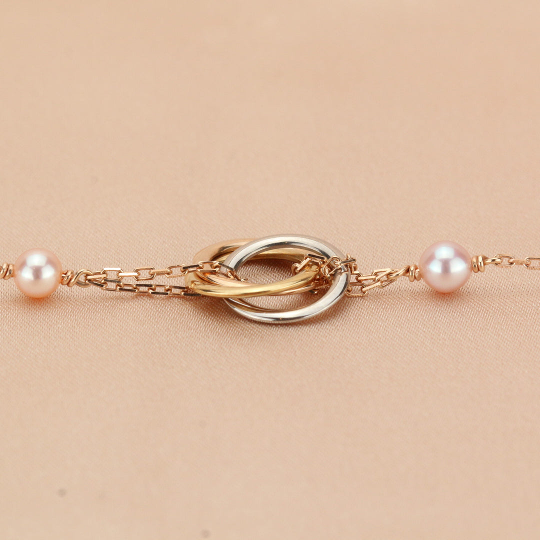 Cartier Trinity 18K 3 Golds Pearl Bracelet