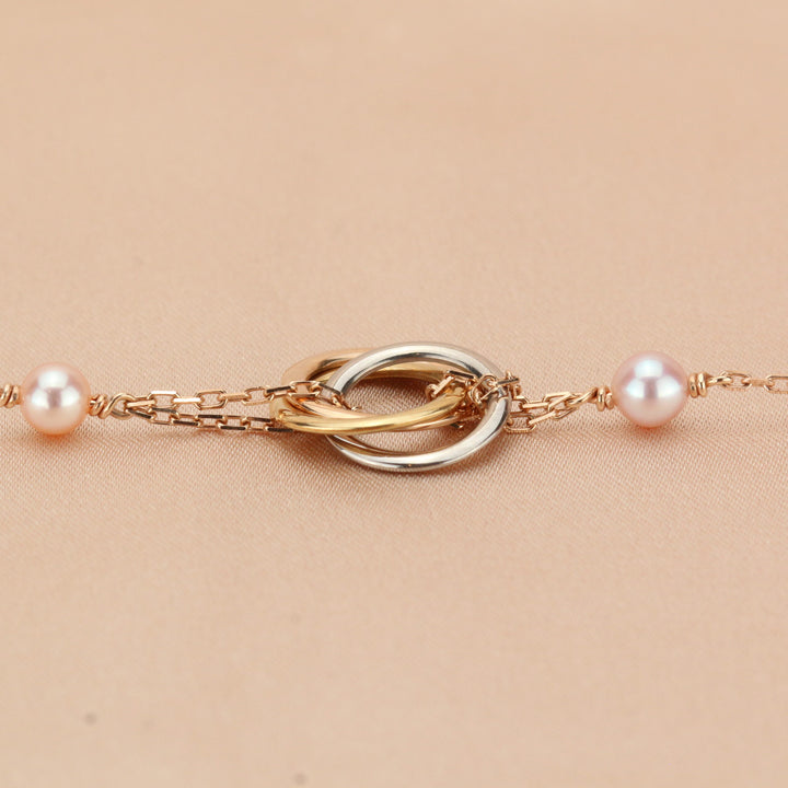 Cartier Trinity 18K 3 Golds Pearl Bracelet