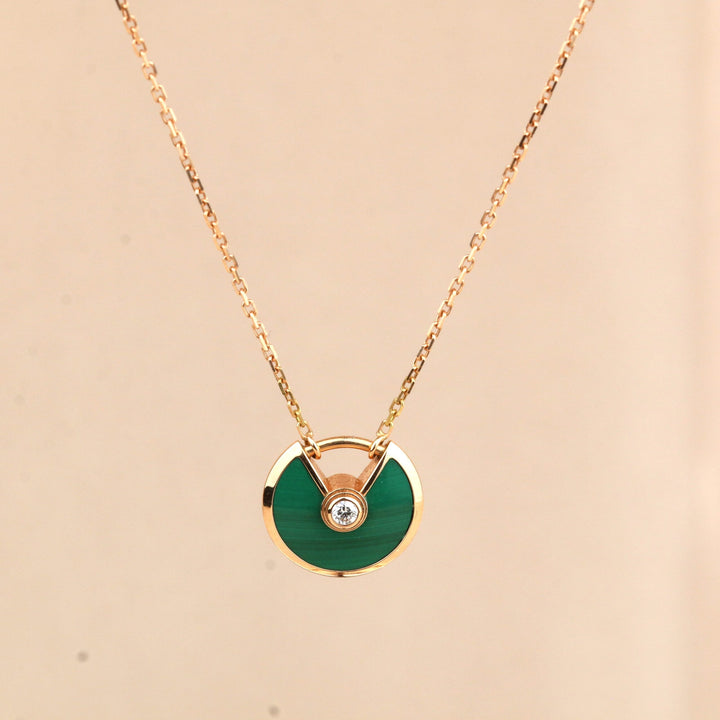 Cartier Amulette de Cartier 18K Rose Gold Malachite Necklace