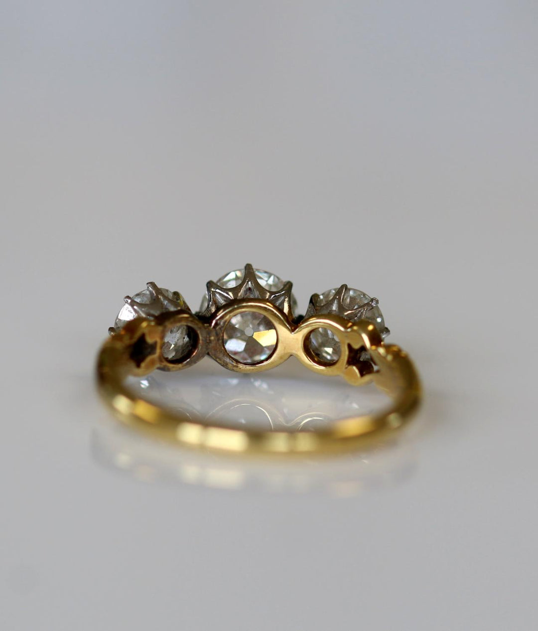 Victorian Old Cut Three-Stone Diamond Ring - SOLD
