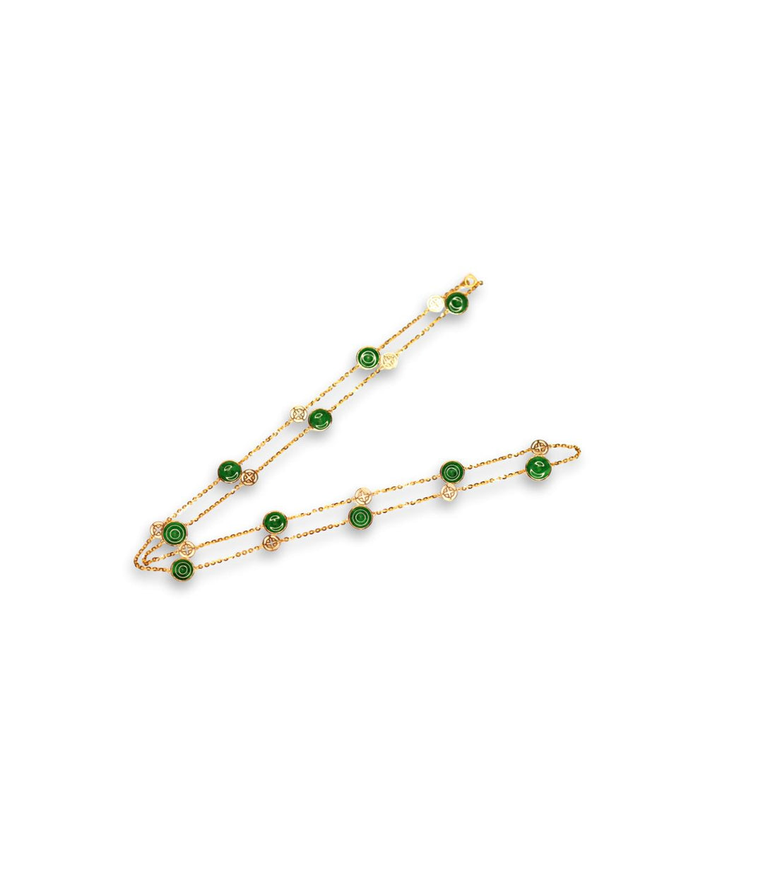 Natural A Jadeite Yellow Gold Chain Necklace - SOLD
