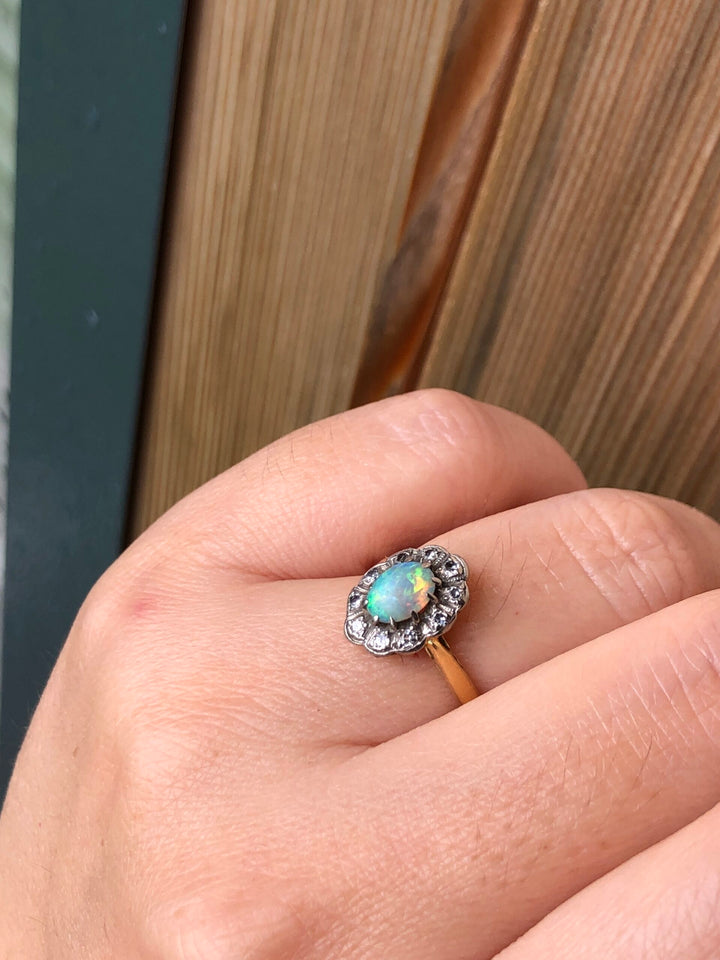 Antique Edwardian Opal Diamond Ring