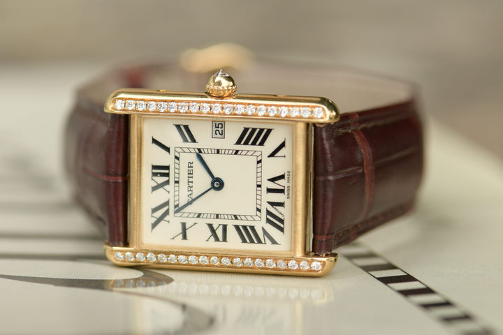 Cartier Tank Louis 18k Yellow Gold Leather Strap Watch W1529756
