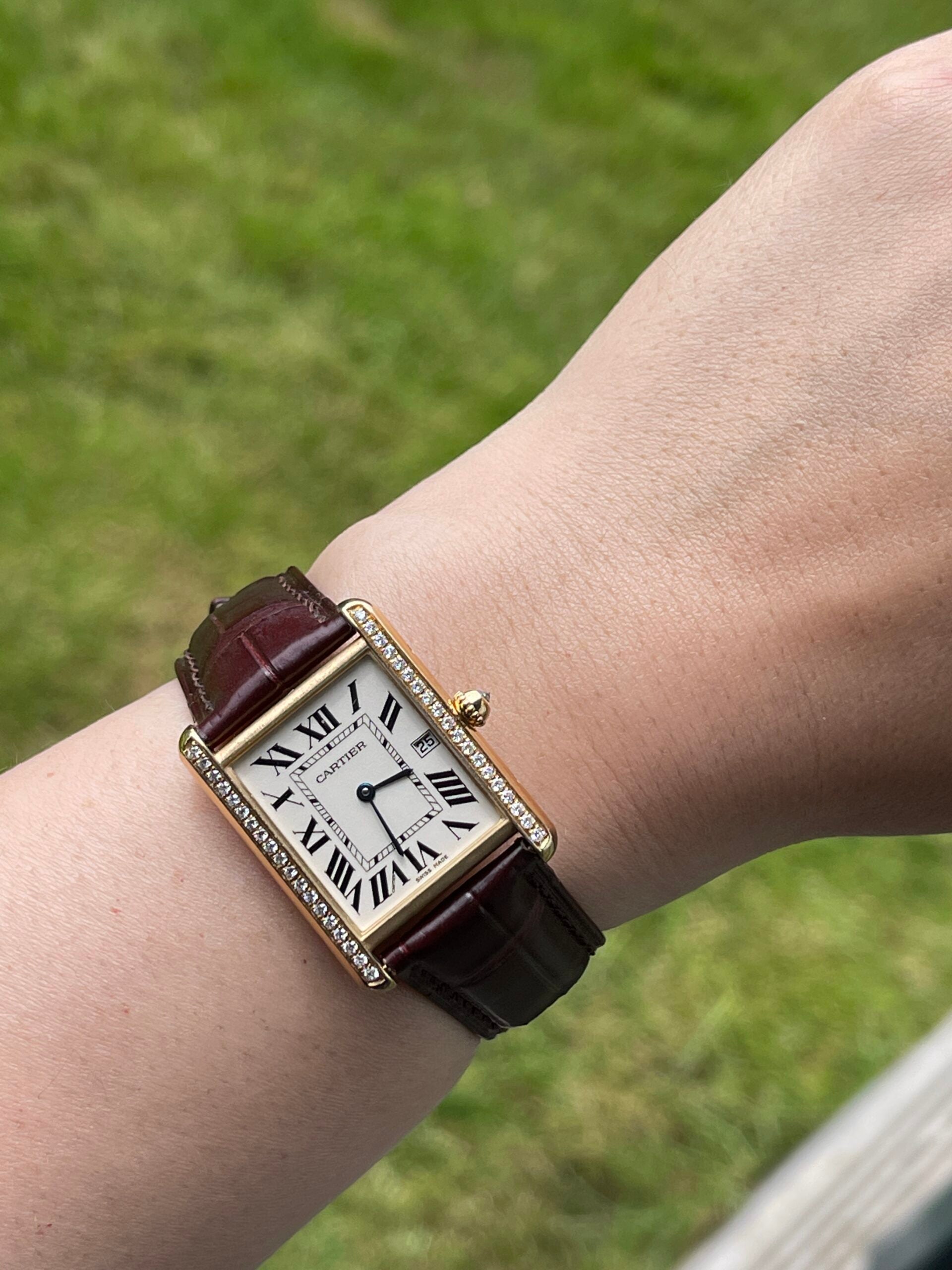 Cartier tank shop leather strap