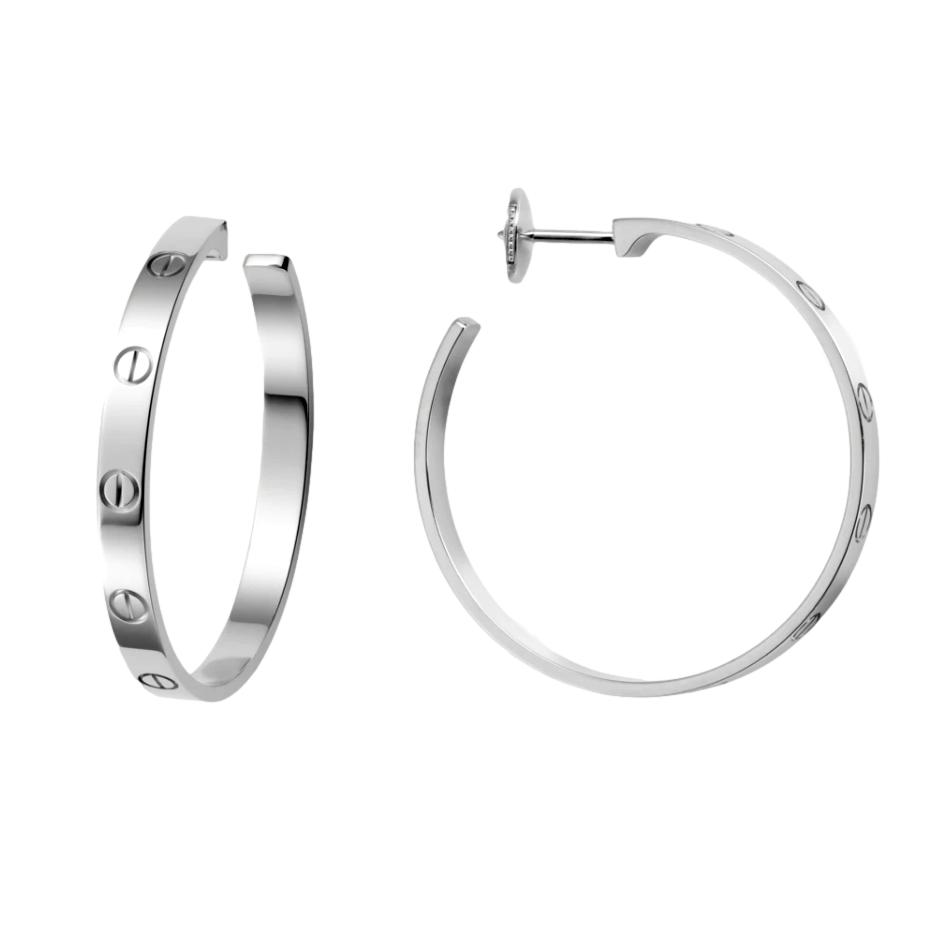Cartier White Gold Love Hoop Earrings