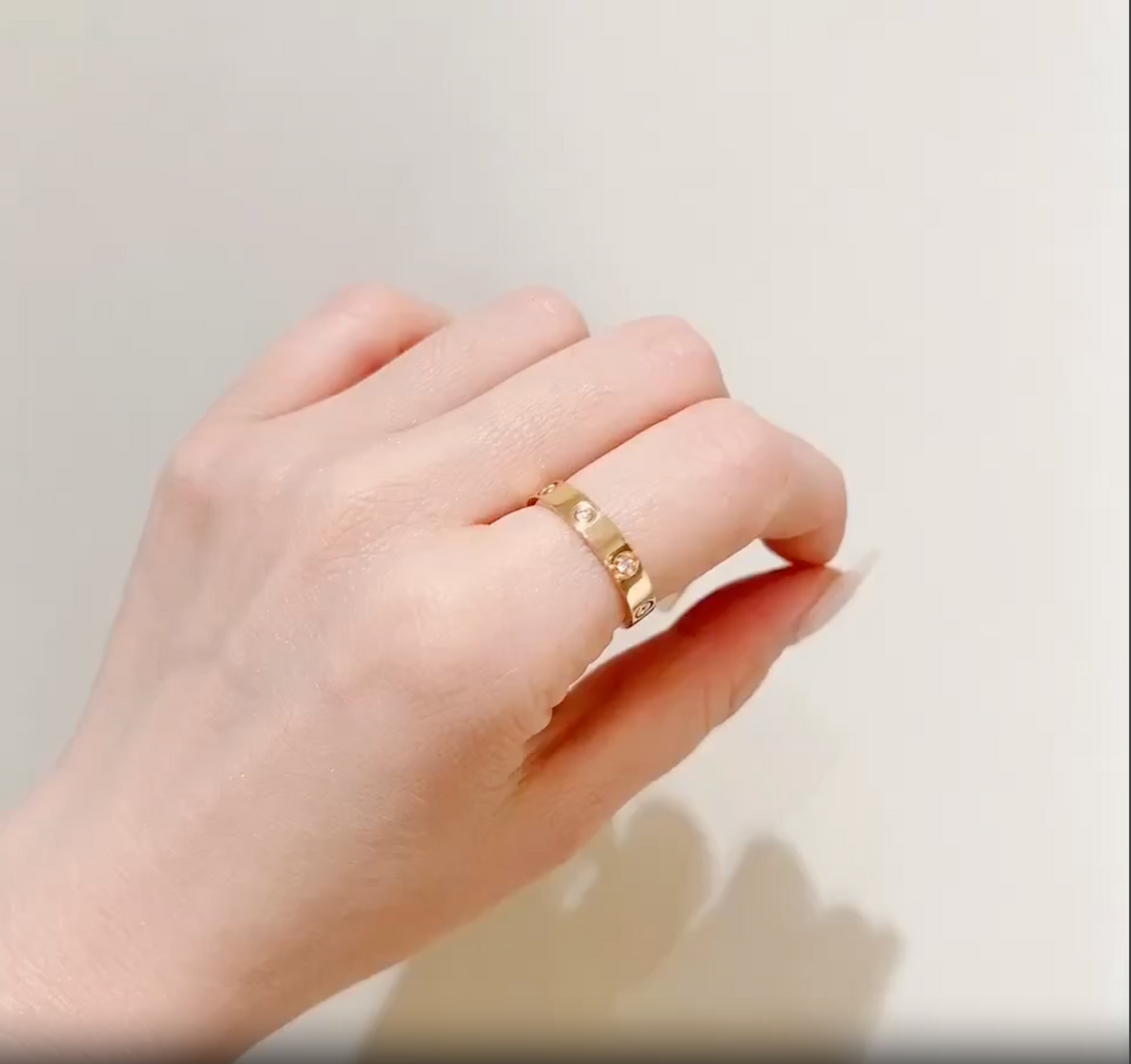 Cartier LOVE Wedding Ring Rose Gold with 8 Diamonds Size 56 Dandelion Antiques
