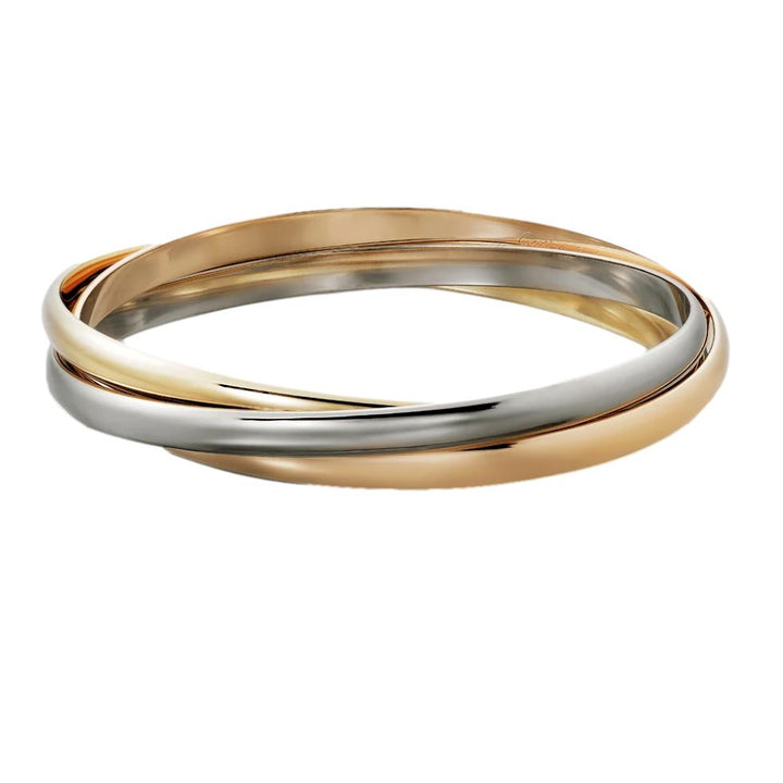 Cartier Trinity 18K White Yellow And Rose Gold Bracelet Size 17