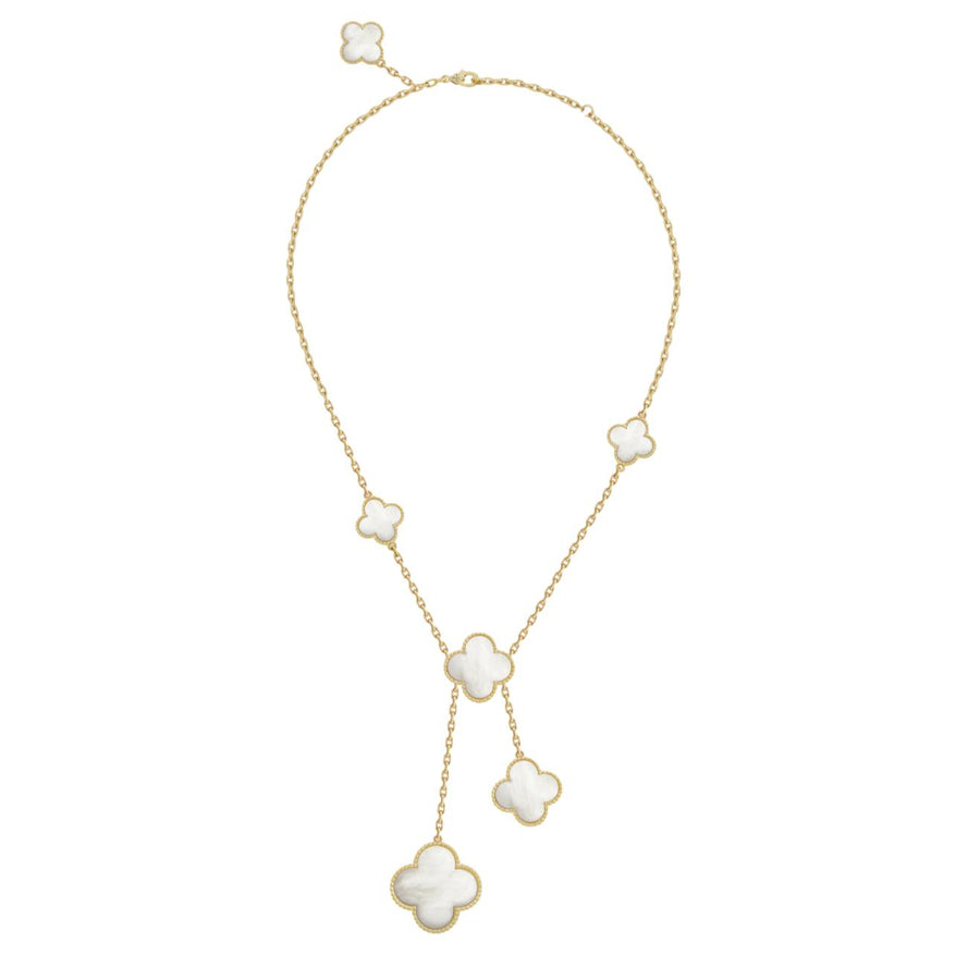preowned Van Cleef & Arpels Mother of Pearl Magic Alhambra Yellow Gold Necklace for sale