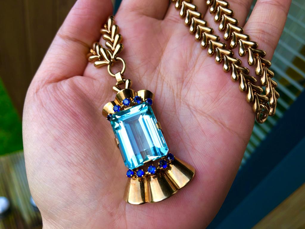 East-West Aquamarine Necklace - Rachel & Victoria Ring Concierge & Jewelry  Design