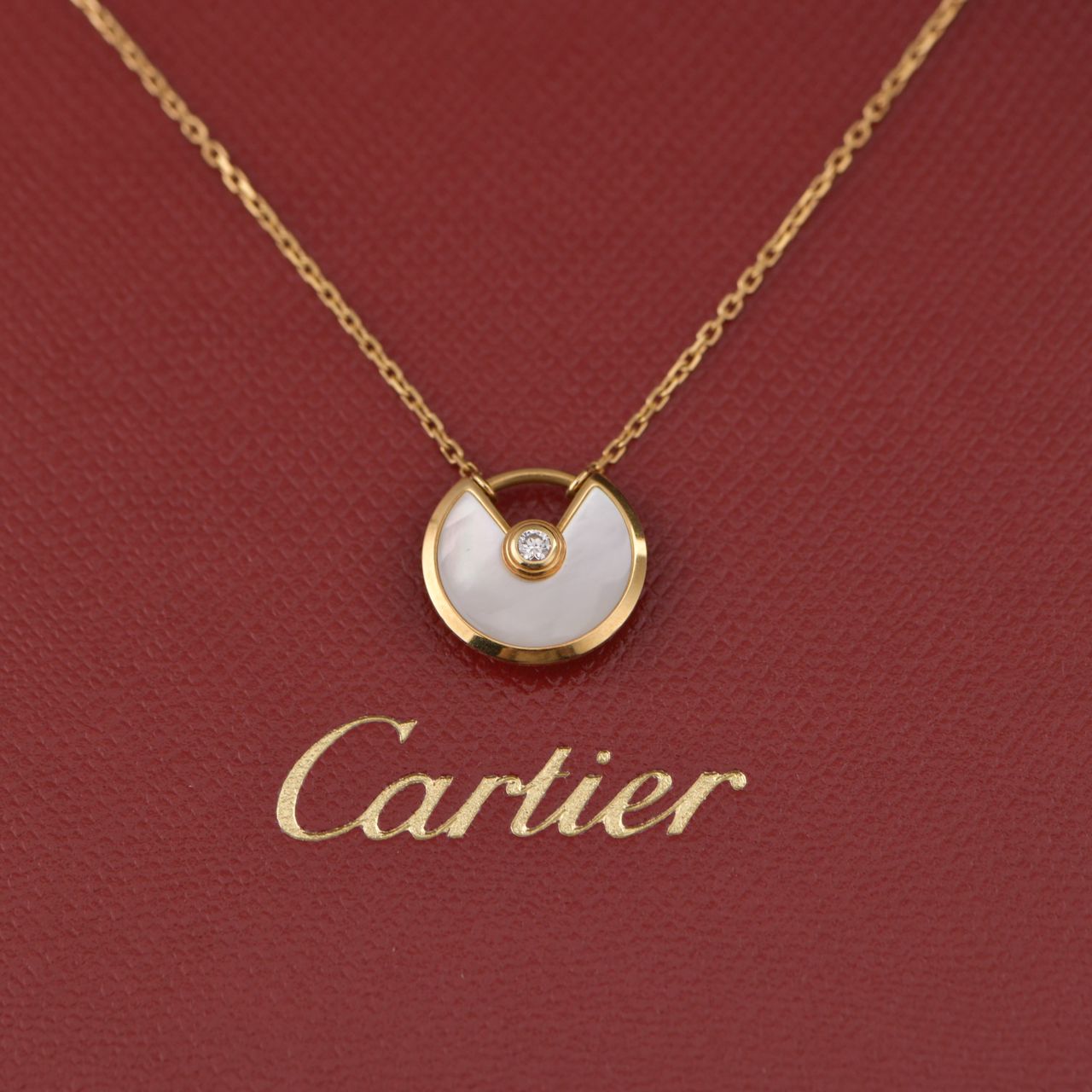 Cartier Amulette de Cartier 18K Yellow Gold Mother of Pearl Necklace