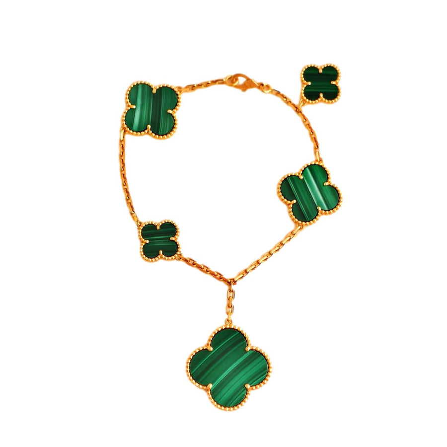 Van Cleef & Arpels Magic Alhambra Malachite 5 Motif Bracelet