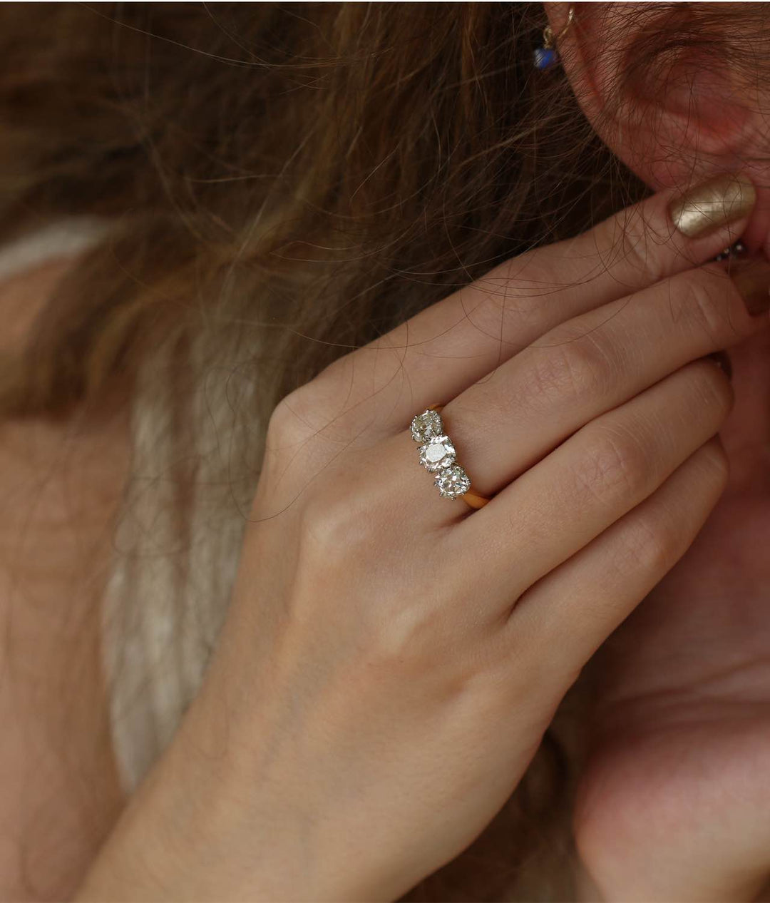 Three-Stone Diamond Engagement Ring - SOLD