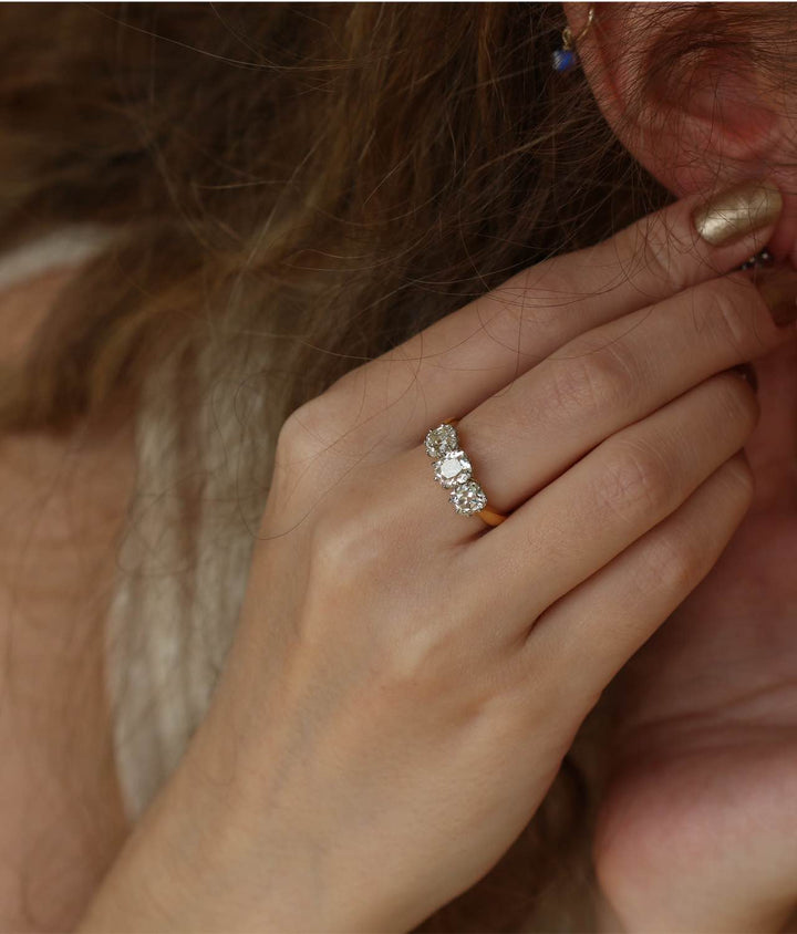 Three-Stone Diamond Engagement Ring - SOLD