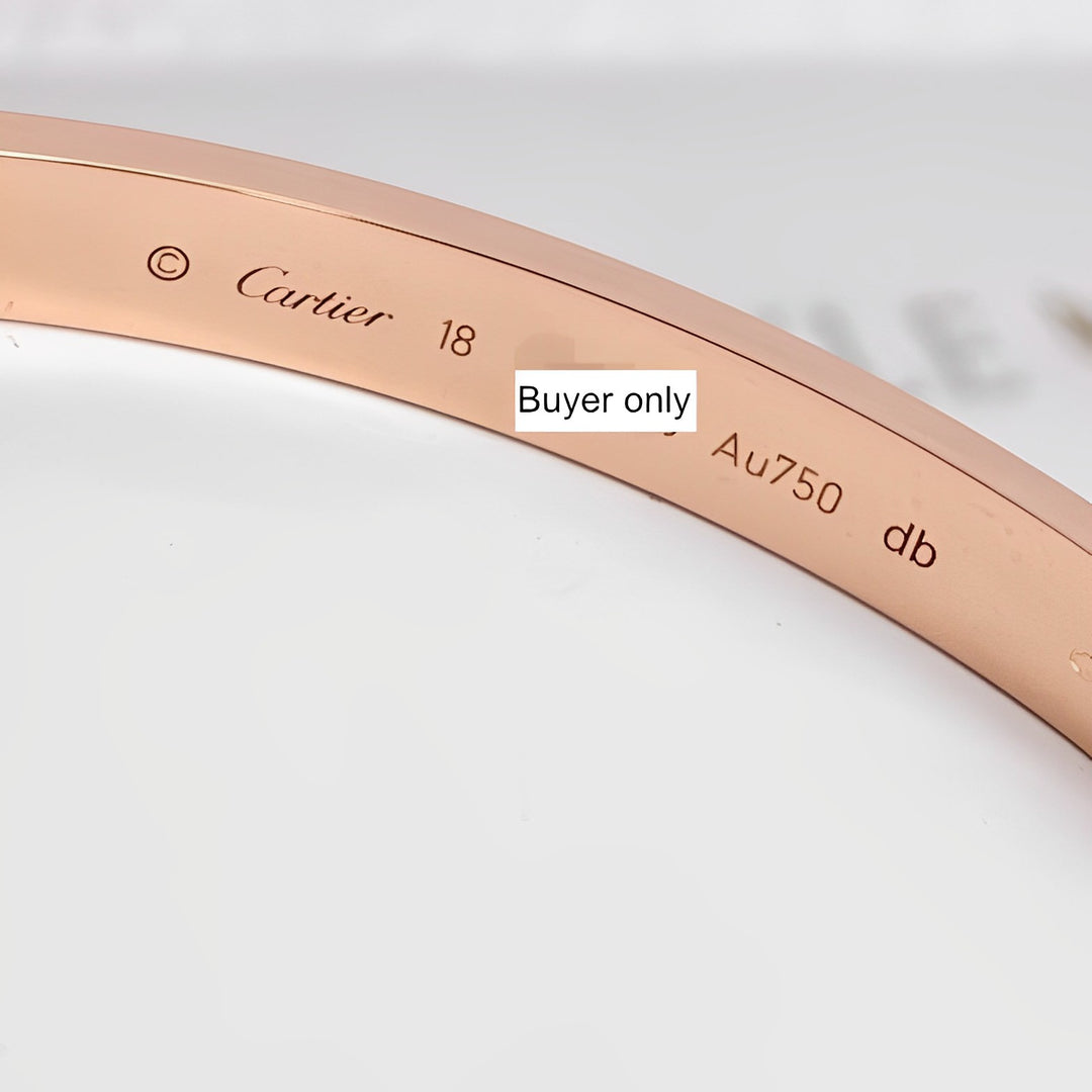 Cartier Love Rose Gold Plain Bracelet Size 18