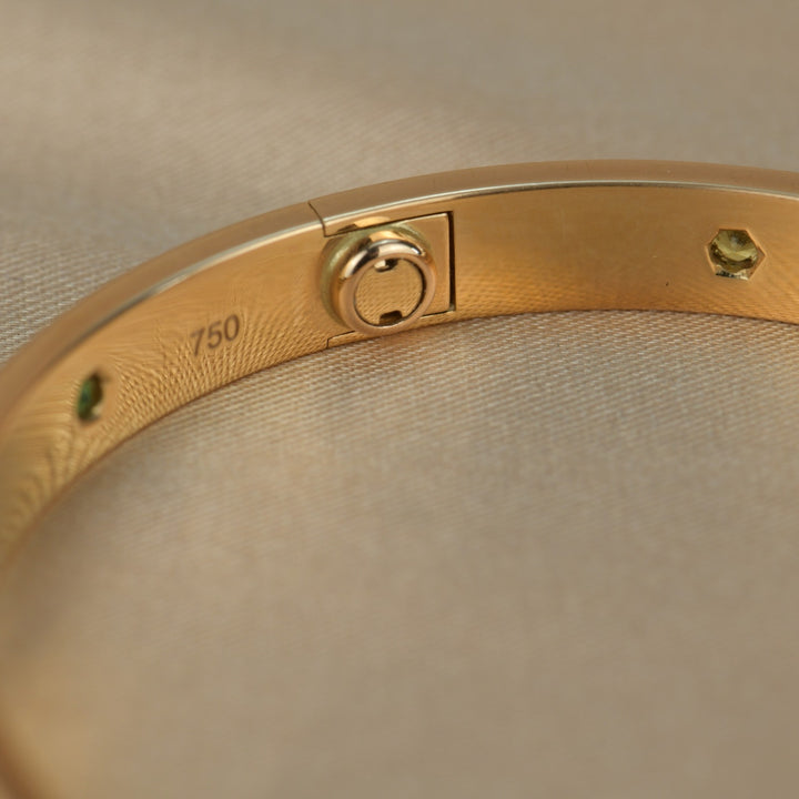 Used Cartier Love Bracelet Multi Gem Rose Gold Size 18 screw system photo