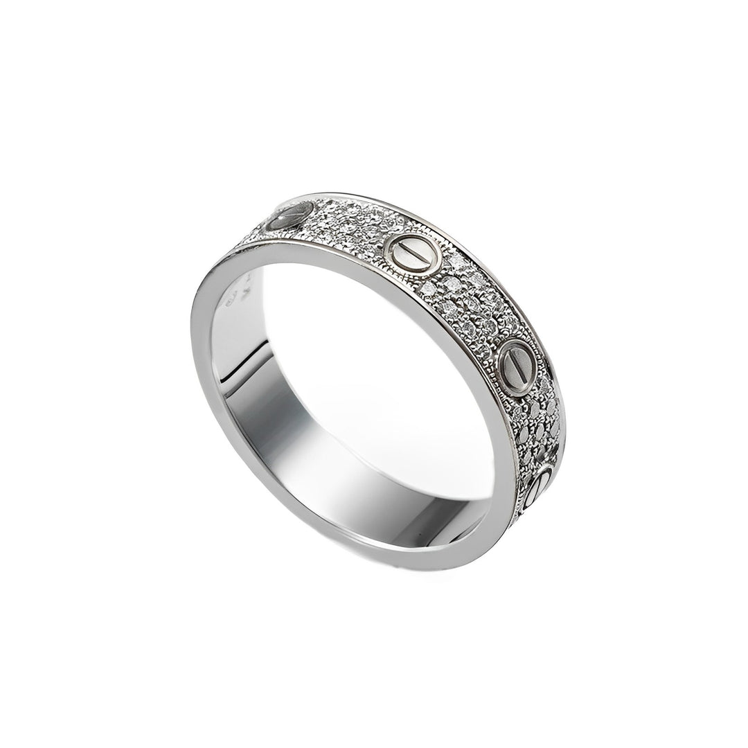 Cartier LOVE Wedding Diamond-Paved White Gold Ring Size 55