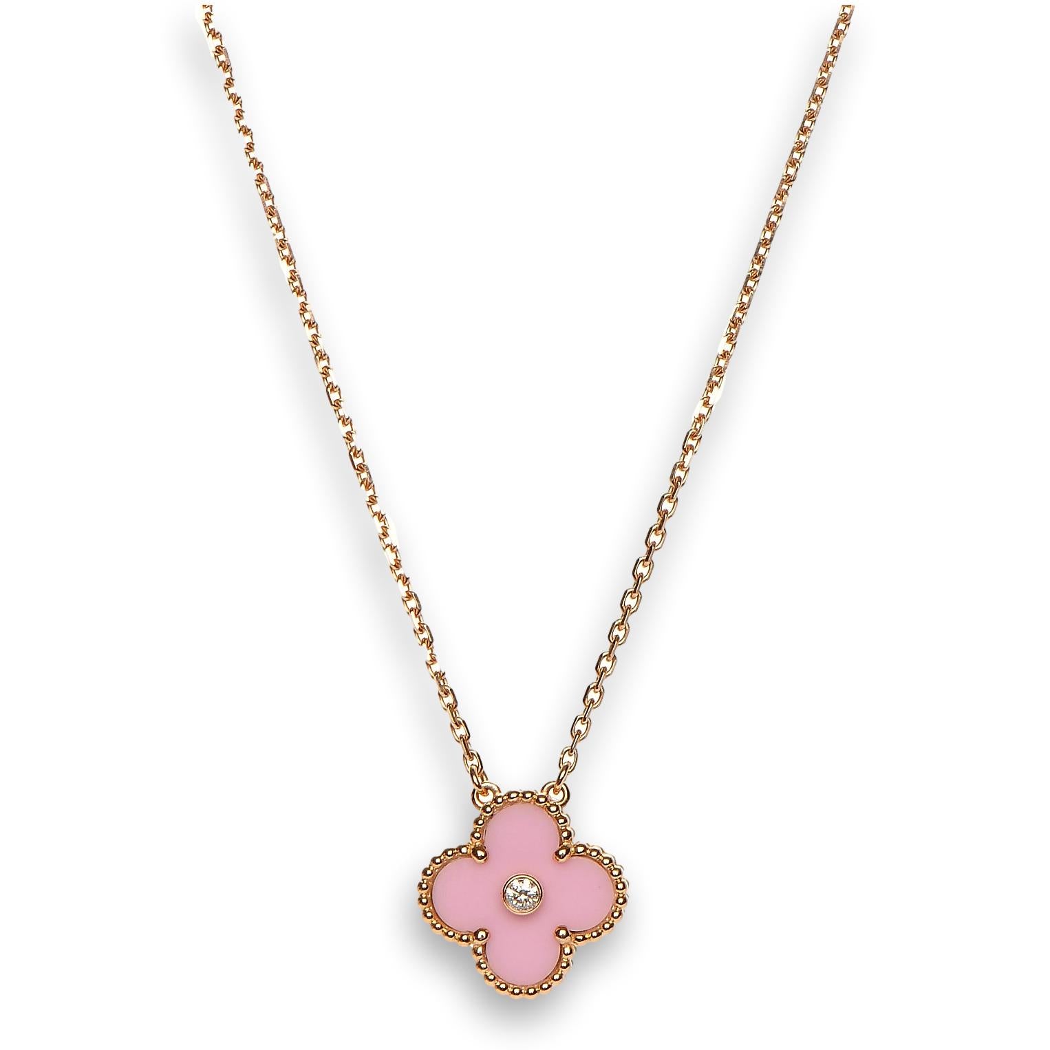 Van Cleef Arpels Magic Alhambra 16 Motifs Stone Combination Long Necklace  Pink Gold - Van Cleef & Arpels Jewelry