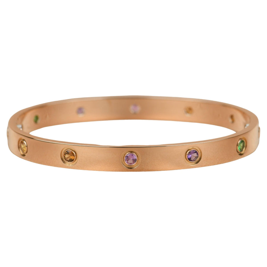 Cartier Love Bracelet Multi Gem Rainbow Rose Gold size 17