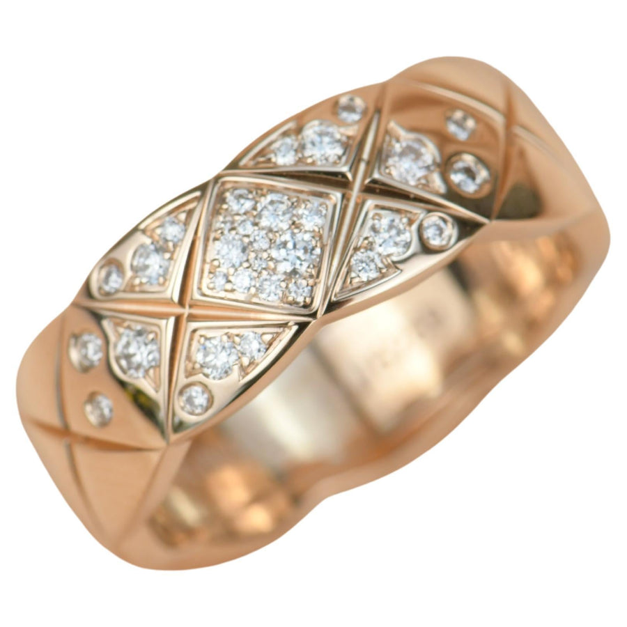 CHANEL Small Rose Gold Diamond Coco Crush Ring