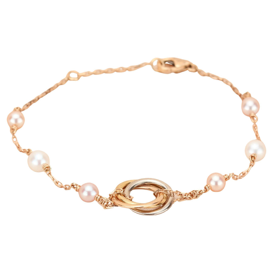 Cartier Trinity 18K 3 Golds Pearl Bracelet