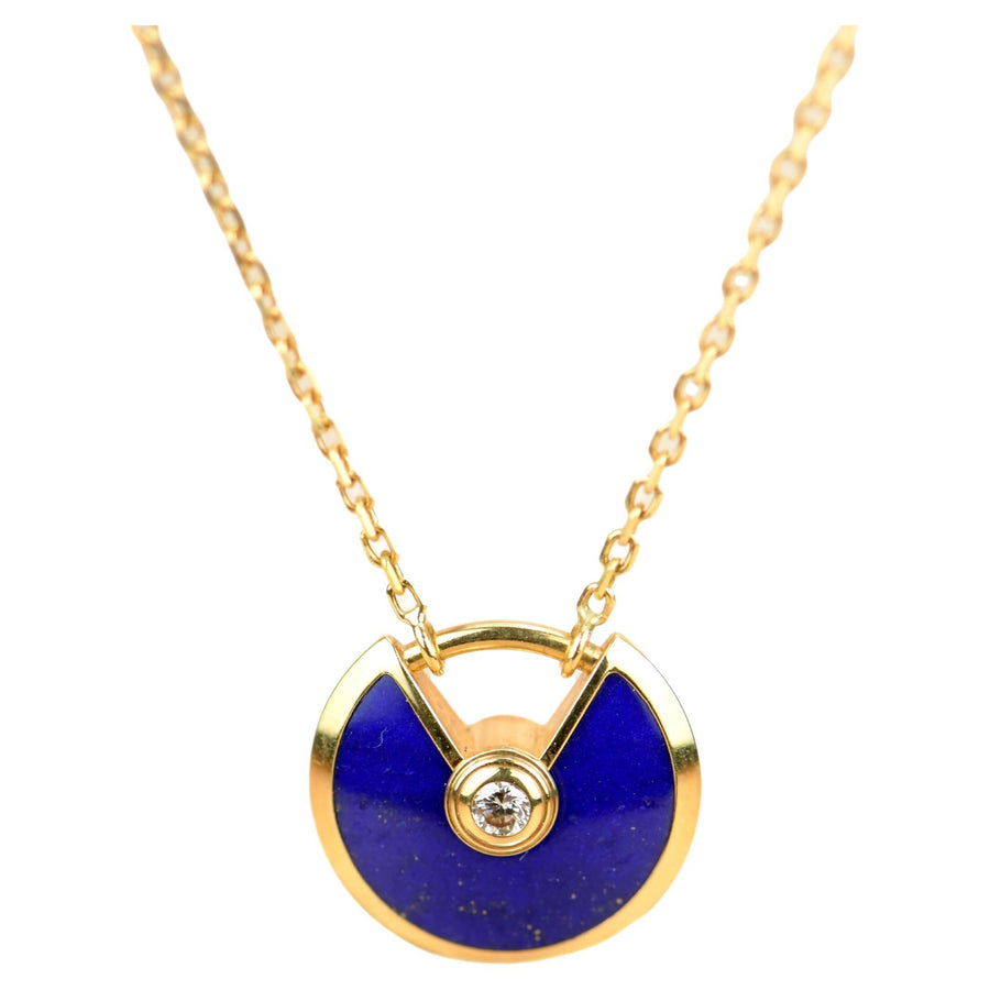 Cartier Amulette de Cartier 18K Yellow Gold Lapis Lazuli Necklace