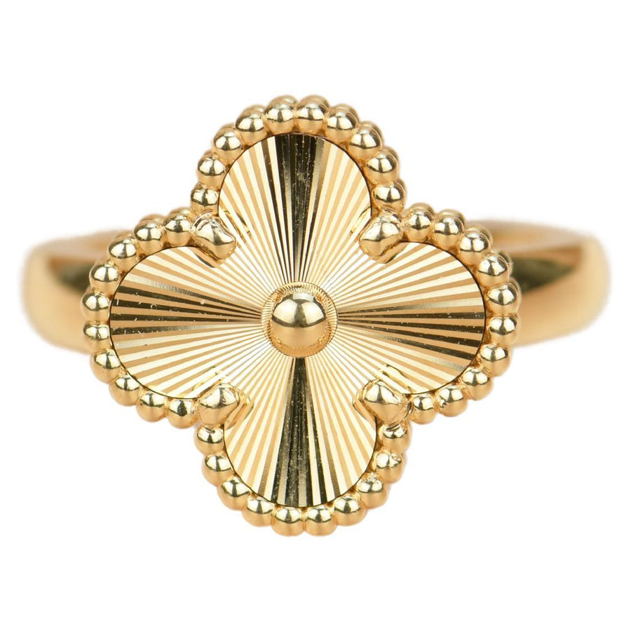 Van Cleef & Arpels Alhambra 18k Yellow Gold Ring Size 52