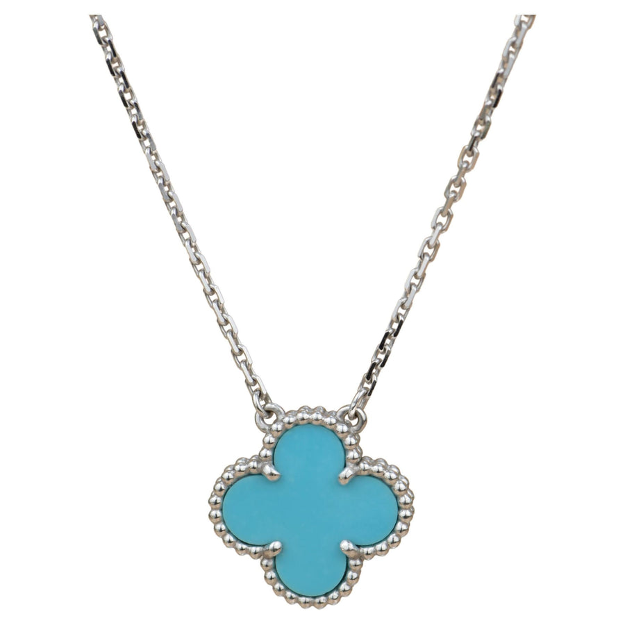 Van Cleef & Arpels Turquoise Alhambra Pendant Necklace