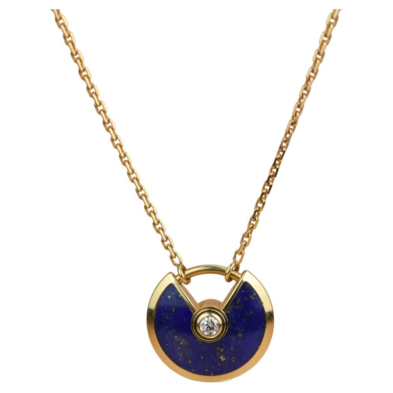 Cartier Amulette De Cartier 18K Yellow Gold Lapis Lazuli Necklace